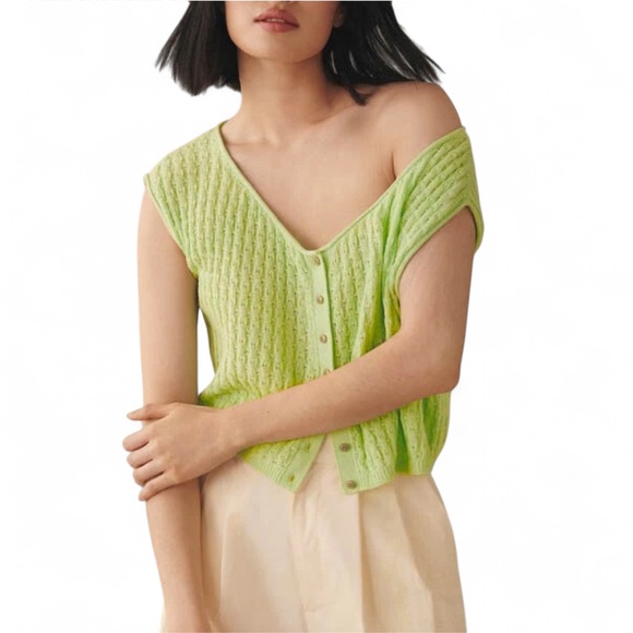 NWT Anthro Pilcro Cropped Knit Sweater in Mint Green - Picture 6 of 10